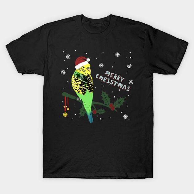 merry christmas - budgie doodle T-Shirt by FandomizedRose